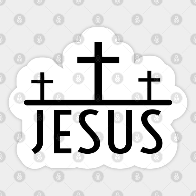 Jesus Name Cross Religious Funny Christian Sticker by Happy - Design